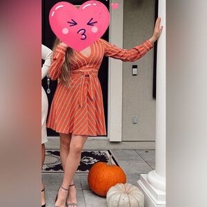 Hutch V-neck, long-sleeve mini dress